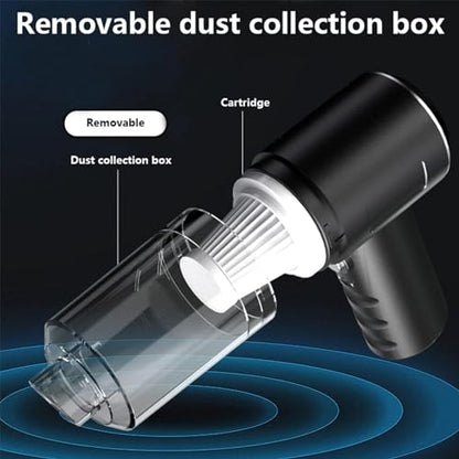 BLOWEST Handheld Car Vacuum Cleaner, 120W High Power Mini Handheld Vacuum, Rechargeable Portable Vacuum Cleaner with 2 in 1 Suction Nozzle for Home, Office and Car Cleaning (Black)