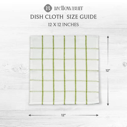 100% Cotton Terry Dish Cloth & Dish Towel, 8 Pack, Super Soft and Absorbent Kitchen Towels, Perfect for Kitchen Cleaning and Dish Washing (Green (Solid and Checks) 8 Pack) - color: Green (Solid and Checks) 8 Pack
