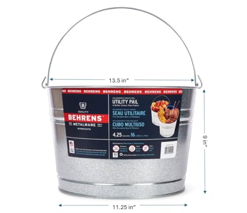 Behrens 4.25 Gallon Galvanized Steel Pail (1 Pail) - style: 1 Pail