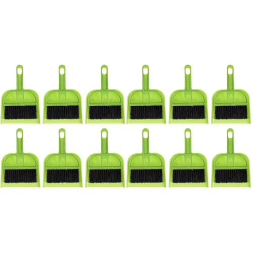 SEWACC 12 Sets Mini Hand Broom and Dustpan Set Small Cleaning Brush and Shovel for Desk Keyboard Pet, Home Office Portable Desktop Cleaning Tools