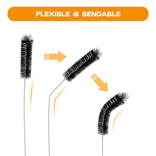 Brush Family Straw Cleaner Brush Set,6 Piece 12" Long Pipe Tube Bottle Brushes for Cleaning Narrow Neck Bottles,Coffee Maker,Glass Cups - size: 12 inch large diameters set (6pcs)
