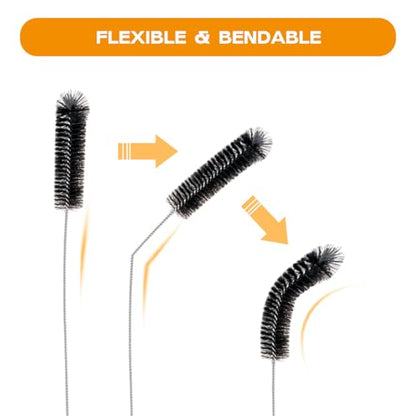 Brush Family Straw Cleaner Brush Set,6 Piece 12" Long Pipe Tube Bottle Brushes for Cleaning Narrow Neck Bottles,Coffee Maker,Glass Cups - size: 12 inch large diameters set (6pcs)