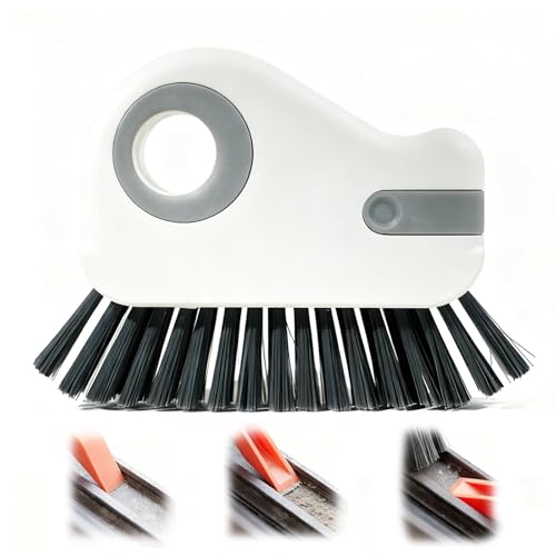 Window Track Cleaner 2 in 1 Groove Cleaning Brush with Hard Bristle and Hidden Scraper,Multifunction Window Sill Cleaner Tool for Sliding Door,Crevice,Bathroom,Kitchen and Home Cleaning(Gray,1pcs) - color: Gray, size: 1pcs