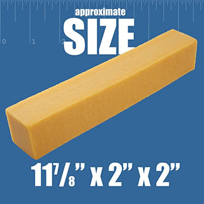 Abrasive Cleaning Stick Sandpaper Cleaner | Remove Dust and Debris from Sanding Belts & Discs | Xtra Large Natural Rubber Cleaning Block for Woodworking | 2" X 2" X 12" (Xtra Large 2 Pack) - size: Xtra Large 2 Pack