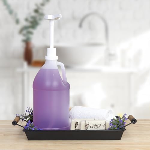Cornucopia Brands Half Gallon Plastic Jug w/Pump; 64-Ounce/2 Quart Bottle w/Lotion & Liquid Pump Top for DIY Hot Sauce, Liquid Soap, Etc, Storage Lid Included