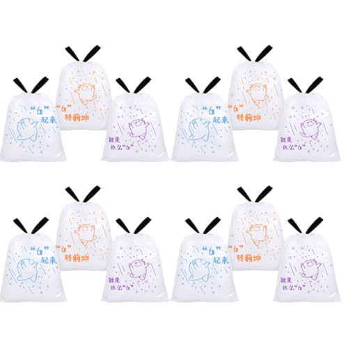 69-count Drawstring Household Garbage Bags 50x55cm High Tenacity Portable Kitchen Trash Bags for Trash Cans to 37cm Diameter Thick Durable Refuse Liners for Home Waste Disposal