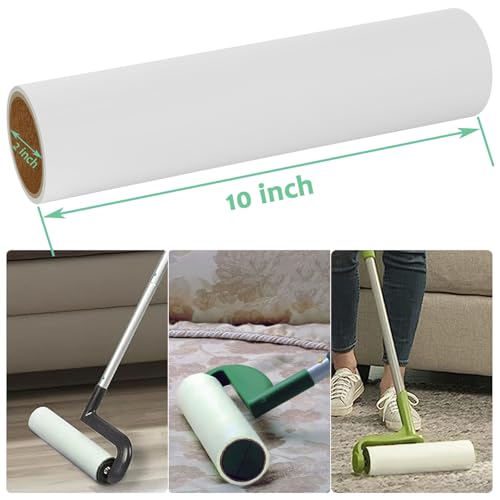 Large Lint Roller Refills 10 inch Wide Ultra Sticky Mega Roller Refills for Evercare Layers Smart Design Leo Cleaning Floor Roller for Removing Pet Hair, 6 Pack Total 360 Sheets - size: 10 inch Mega