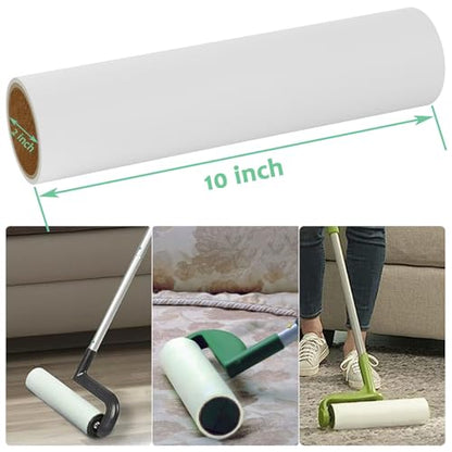Large Lint Roller Refills 10 inch Wide Ultra Sticky Mega Roller Refills for Evercare Layers Smart Design Leo Cleaning Floor Roller for Removing Pet Hair, 6 Pack Total 360 Sheets - size: 10 inch Mega