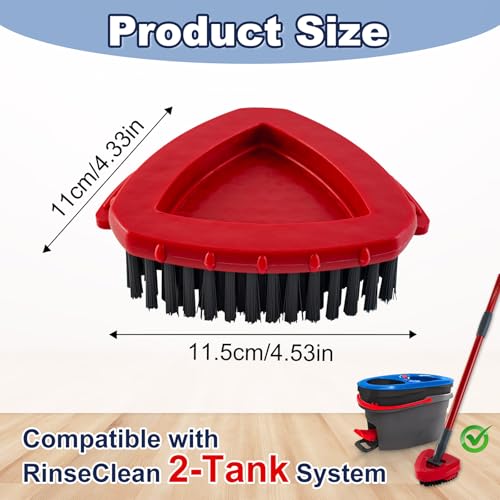 Scrubber Mop Head for Ocedar, Upgrade Scrub Brush for Ocedar, Spin Mop Scrub Brush Head for O Cedar RinseClean 2-Tank, More Bristles Scrub Brush Attachment for Bathroom, Deck, Kitchen Floor Cleaning - size: Scrubber Mop Head-2Tank