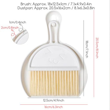 Mini Dust Pan with Broom Set, Small Dustpan and Brush Set, Hand Broom and Dust Pan for Desk, Housekeeping, Office, Kitchen, Pet Nest - size: White, style: White
