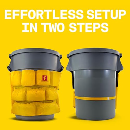 Trash Can Caddy Bag | Brute Compatible | Fits 32-55 Gallon Can | 12 Pockets | Heavy Duty Vinyl Construction Organizer for Cleaning & Janitorial Duties. (Pack of 3) - size: 3 Count (Pack of 1)