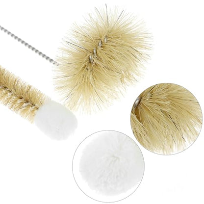 QWORK Bottle Brushes with Thin Long Handle, 4 Pack Skinny Wire Cleaner for Bottles, Straws, Flasks
