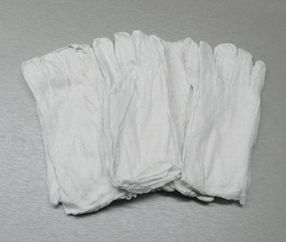 White Cotton Gloves Lisle Hand Glove Clean Handling Lint Free 100% Cotton 12 PR (5E)