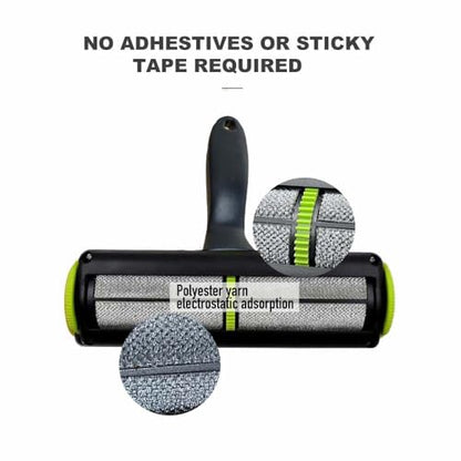 Reusable Pet Hair Remover Roller — Dog & Cat Hair Remover for Furniture, Couch, Clothes, Car & Laundry | Washable Lint Roller, No Sticky Tape | Includes Bonus Mini Roller for Travel