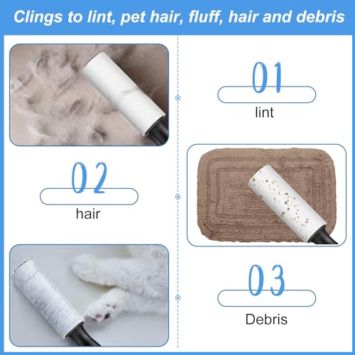 Zhehao 80 Pack Mini Lint Roller Bulk Small Lint Remover Travel Size Portable Brushes Sticky Roller for Clothes Pet Hair Furniture Couch Carpet Car Seats Bedding