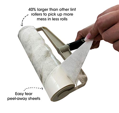 Spotty Supersize Extra Sticky, Adhesive Lint Roller Refill, Pet Cat & Dog Hair Remover for Clothes and Furniture, 60 Sheet ct (Pack of 6) - size: (Pack of 6)