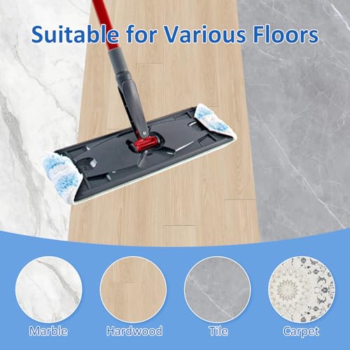 4 Pack Mop Replacement Pads: Compatible with O Ceda H2prO Flat Mop System, Microfiber Mo p Head Replacements, Flat Floor Mop, Washable & Reusable Pad Refills