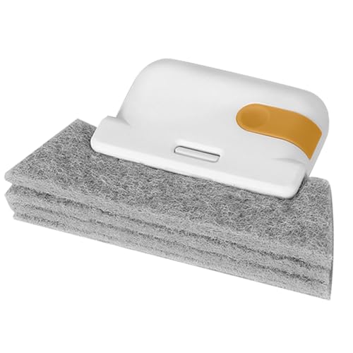Window Track Cleaner Brush 2Pcs- 2In1 Window Sill Track Cleaner Tool, Crevice Cleaning Tool for Sliding Door Blinds Windows (Yellow) - color: Yellow