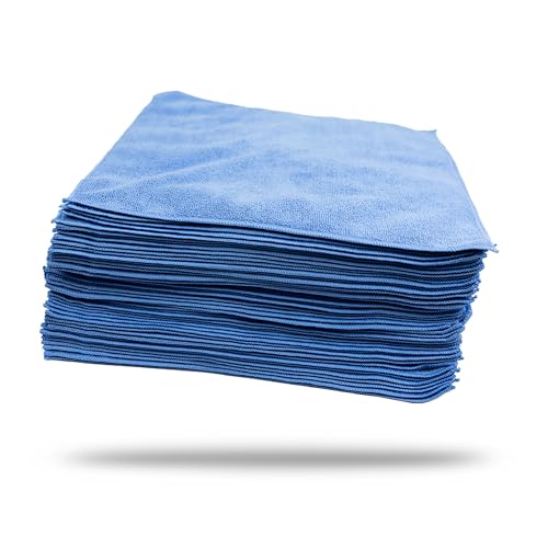 Maxshine Universal 50-Pack 16”x16” 380GSM Microfiber Cleaning Towels – Lint-Free & Ultra-Absorbent Car Detailing Towels – Scratch-Safe Multipurpose Cleaning Cloths for Garage & Home (50-Pack Blue) - color: 50-pack Blue