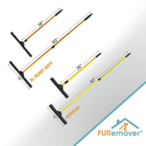 FURemover Pet Hair Removal Rubber Broom, 60" Handle 2-Piece Set - color: Furemover Original and Pro Broom Set