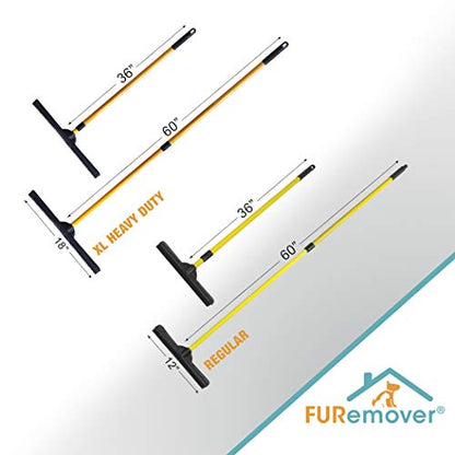 FURemover Pet Hair Removal Rubber Broom, 60" Handle 2-Piece Set - color: Furemover Original and Pro Broom Set