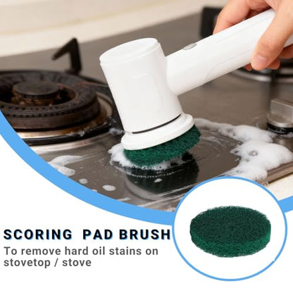 Replacement Brush Heads, 4-Pack Multi-Surface Spin Scrubber Heads for Cordless Electric Power Scrubber, Cleaning Pads for Bathroom, Kitchen, Tile, Bathtub, Car Detailing & Floor