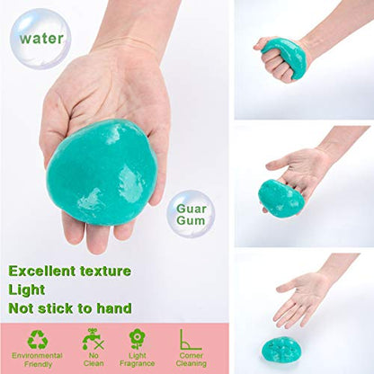 ASFSKY Car Cleaning Gel for Car Detailing Car Cleaning Gel Putty Reusable Keyboard Cleaner Gel Car Putty for Cleaning Dust Universal Cleaning Gel 5 Pack(Green) - color: Green 5 pack