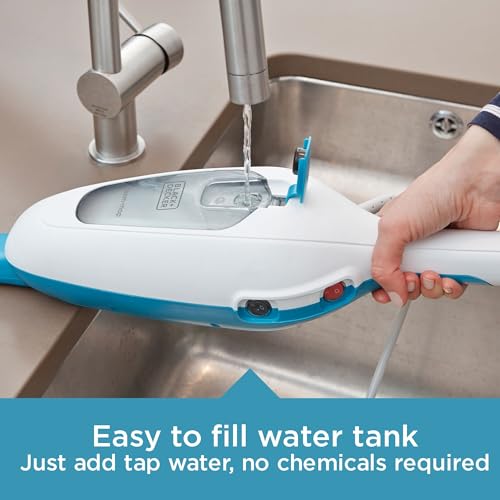 BLACK+DECKER Steam Mop, White (HSM13E1) - color: White