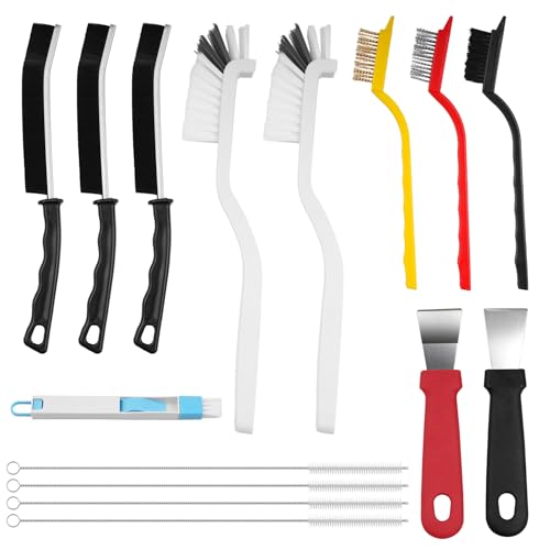15Pcs Crevice Cleaning Brush Set, Hard Bristle Scrub Brushes for Grout, Window Tracks, and Tight Corners, Multifunctional Household Cleaning Tools for Kitchen and Bathroom