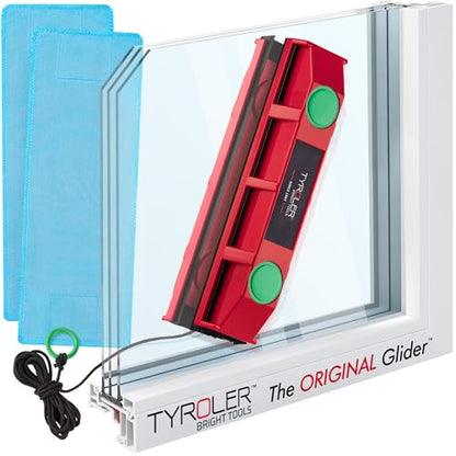 Tyroler Glider D-3 Outside Magnetic Window Cleaner Tool | Double Sided Outside Windows Cleaner Fits Only 0.8"-1.1" Single/Double Glazed Windows Thickness | Magnet Window Cleaners Tool - size: Double-Glaze Fit 0.8"-1.1"