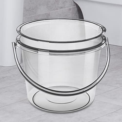 Milageto Clear Water Bucket with Lid and Handle, PETG Portable Pail for Household Cleaning, Car Washing, Camping, and Gardening
