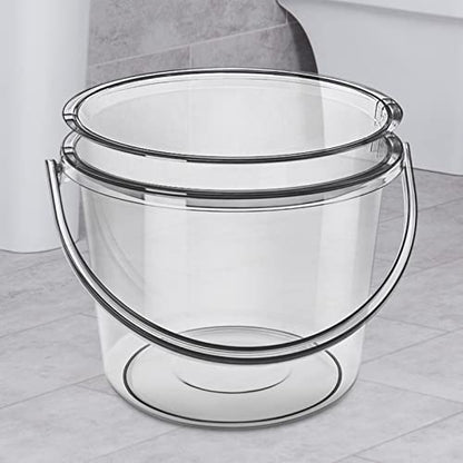 Milageto Clear Water Bucket with Lid and Handle, PETG Portable Pail for Household Cleaning, Car Washing, Camping, and Gardening