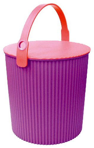 Yawata Kasei 222873 Omniutti Bucket with Lid, Purple, L 3.2 gal (10 L), Sceltevie omnioutil Vivid - color: Purple, style: Size L: 3.8 gal (10