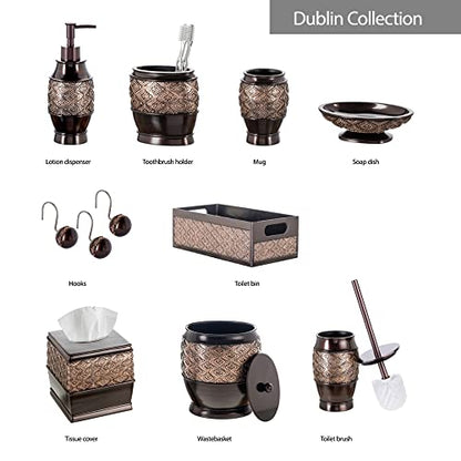 Creative Scents Dublin Brown Toilet Brush Set - Toilet Bowl Cleaner Brush and Holder - Decorative Toilet Bowl Scrubber - Space Saving Designed Toilet Bowl Cleaner - color: Brown