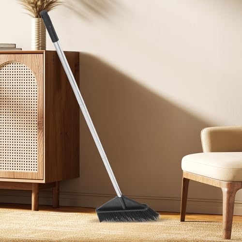 Long Handle Stiff Bristle Push Broom for Indoor and Outdoor Cleaning, Wide Sturdy Floor Sweeper for Household, Office, Garden, and Garage Use Style