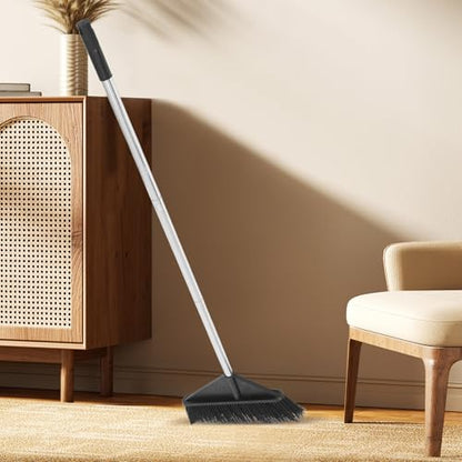 Long Handle Stiff Bristle Push Broom for Indoor and Outdoor Cleaning, Wide Sturdy Floor Sweeper for Household, Office, Garden, and Garage Use Style