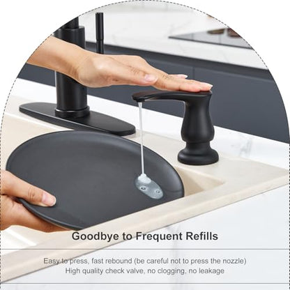 GAGALIFE Kitchen Sink Soap Dispenser Matte Black, Under Sink Soap Dispenser with 40" Silicone Extension Tube, Say Goodbye to Frequent Refills - color: Matte Black, size: with Hose