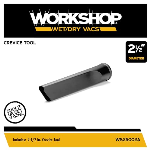 WORKSHOP Wet/Dry Vacs WS25002A 2-1/2-in. Crevice Tool Vacuum Attachment | Reaches into Tight Spaces and Crevices, For WORKSHOP Shop Vacuum Cleaners, Fits 2-1/2-inch Extension Wands and Hoses - size: 2-1/2"