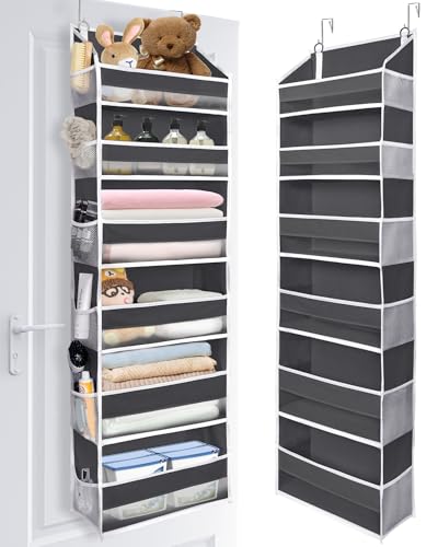 ULG Over The Door Organizer with 6 Large Pockets 12 Side Pockets, 50lbs Weight Capacity Door Hanging Organizer for Bedroom, Bathroom, Pantry, Nursery Storage, Dark Gray - color: Dark Gray, size: 1 Pack