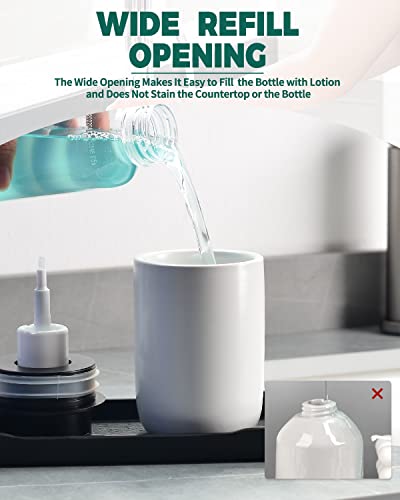 BosilunLife Foaming Soap Dispenser - Ceramic White Soap Dispenser Bathroom Small Foam Hand Dispenser Refillable Kitchen Dish Soap Bottle Hand Wash Dispenser - color: White-foam Pump