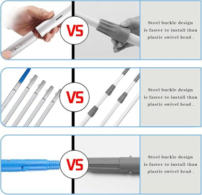 Water Fed Pole Kit Adjustable Solar Panel Cleaning Kit Cleaner Tool for Window Glass Roof Outdoor Glass Brush Window Washing Equipment (37FT) - size: 37FT