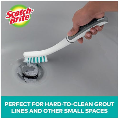 Scotch-Brite Tile & Grout Brush, Strong Bristles to Scrub Away Grime, 6 Count