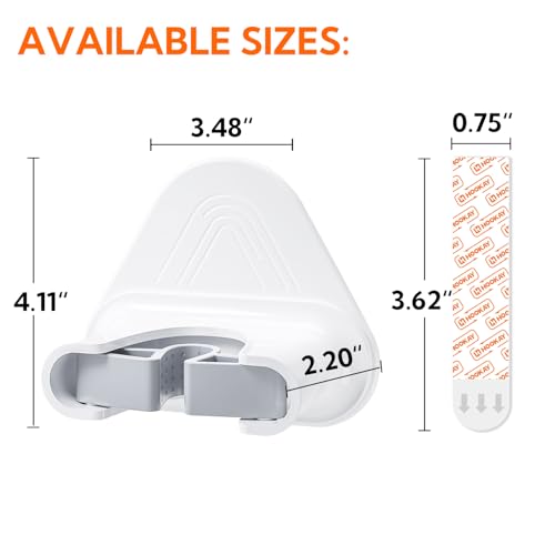 hookay 10lbs Broom and Mop Grippers Wall Hooks, 4 Hangers and 12 Adhesive Strips, Damage-Free No Tools Hanging Organizer for Home Organization, Holds up to 10 lb - style: 4 Grippers, 12 Strips