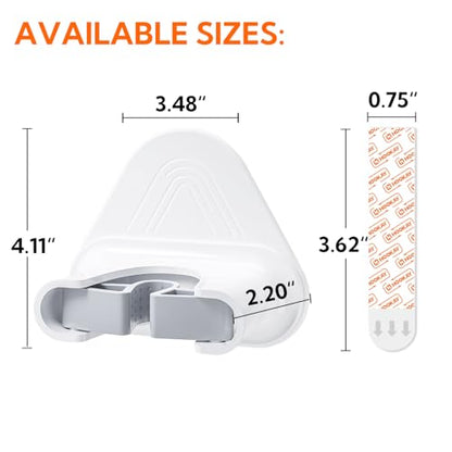 hookay 10lbs Broom and Mop Grippers, Damage-Free Hanging Wall Mount Broom Holder, No Tools Removable Hanging Organizer for home organization, Holds up to 10 lb, 2 Hangers and 6 Adhesive Strips - style: 2 Grippers, 6 Strips