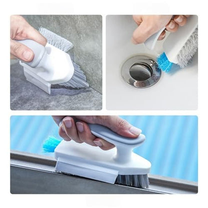 4-in-1 Grout and Scrubber Corner Brush with Scraper Tool, for Cleaning Tile, Grout, Kitchen, Bathroom, Sink, Floor, Shower