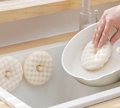 Dish Sponges 2 Pack - Dual-Sided Extra Thick Kitchen Sink Sponges for Dish Washing, Non-Stick Pans, Utensils & Kitchen Cleaning (Scrub Sponge Set)