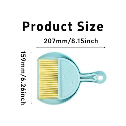 Blue Mini Broom and Dustpan Set, Small Handheld Brush Combo for Kids Kitchen Counter Table Desk Car and Pet Area Cleaning - color: Blue