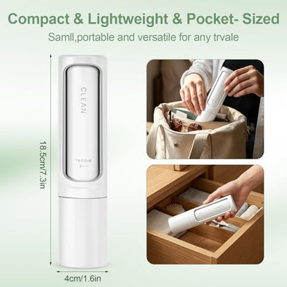Pet Hair Remover Tool - Reusable Lint Roller Lint Brush for Cat & Dog Hair on Furniture, Clothes, Couches, Car Seats, and Fabric - No Refills, Eco-Friendly and Portable (White) - color: White