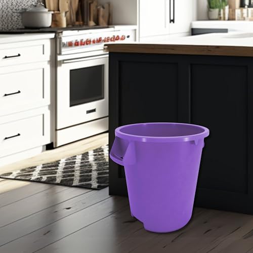 SPARTA Bronco Waste Container Trash Container, Round Trash Bin for Disposal, 10 Gallons, Purple - color: Purple, size: 10 Gallons, (Pack of 1)