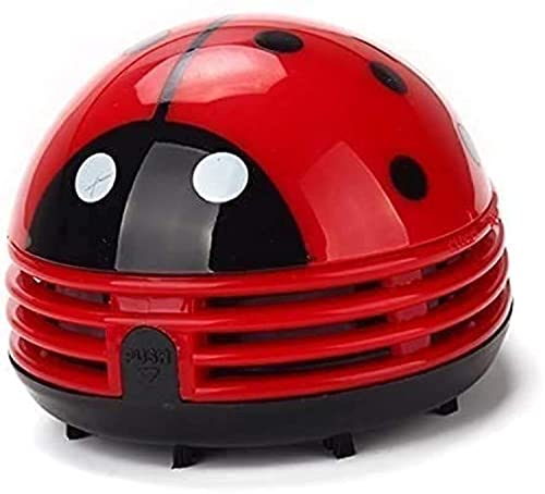 E ECSEM Cute Portable Cartoon Mini Desktop Vacuum Cleaner Table Dust Crumb Sweeper(Red#002) - color: Red#002